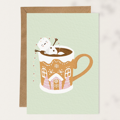 Marshmallow Bathing in Gingerbread Mug