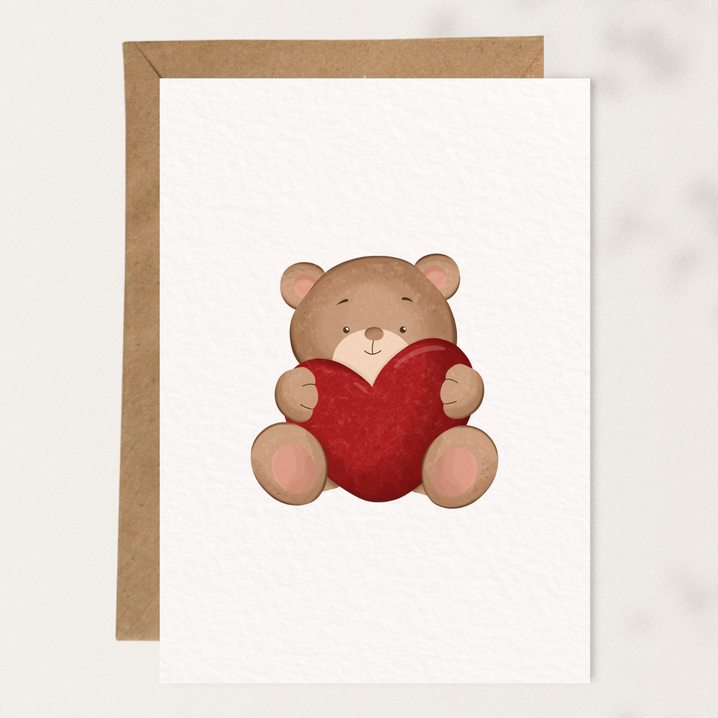 Teddy Bear Hugging Heart