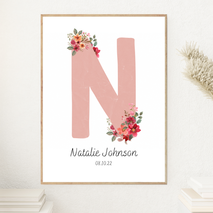 Flower Pink | Name & Letter