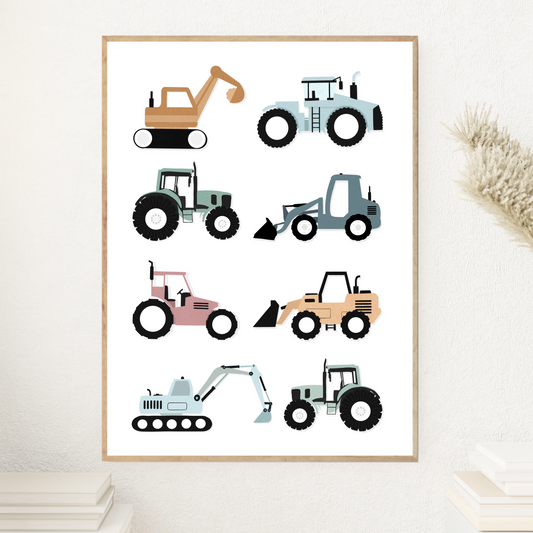 Tractors Nursery Print